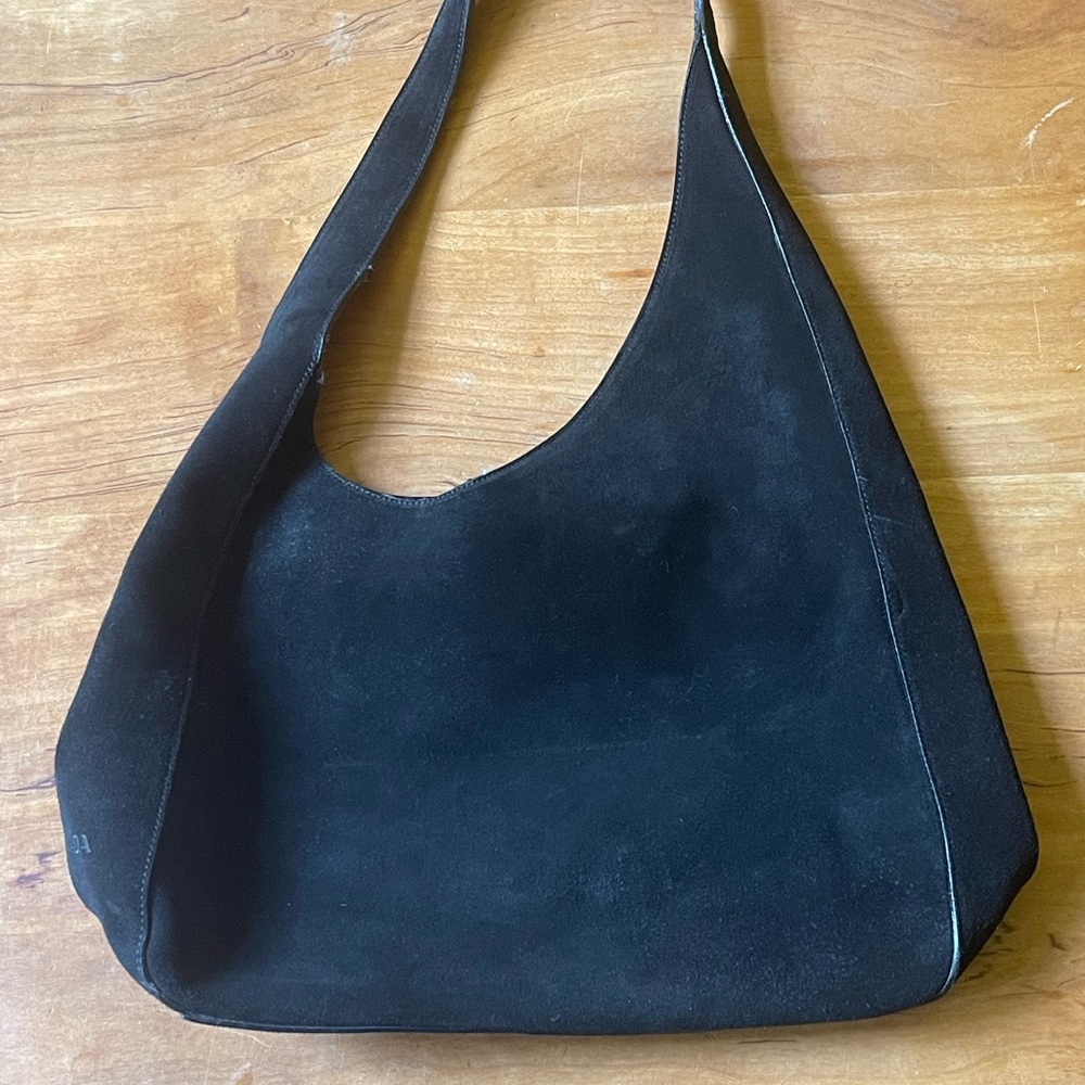 Prada Vintage Black Suede Shoulder Bag